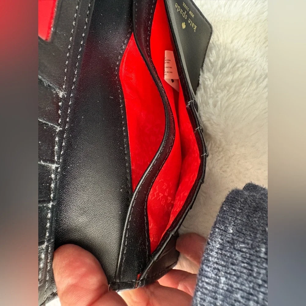 Black Polka Dot Zip Wallet by Kate Spade New York - Picture 4 of 8